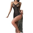 thumbnail image 2 of uublik Womens Mesh Pajamas Set Valentine's Day Night Gowns Soft Loungewear Sleepwear Black, 2 of 6