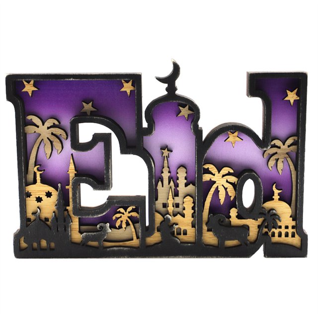 Inteprter Decoraciones Artesanías de hechas a mano Eid Mubarak Fiesta temática islámica Exhibición Escena Adorno Accesorios Type2 NO2