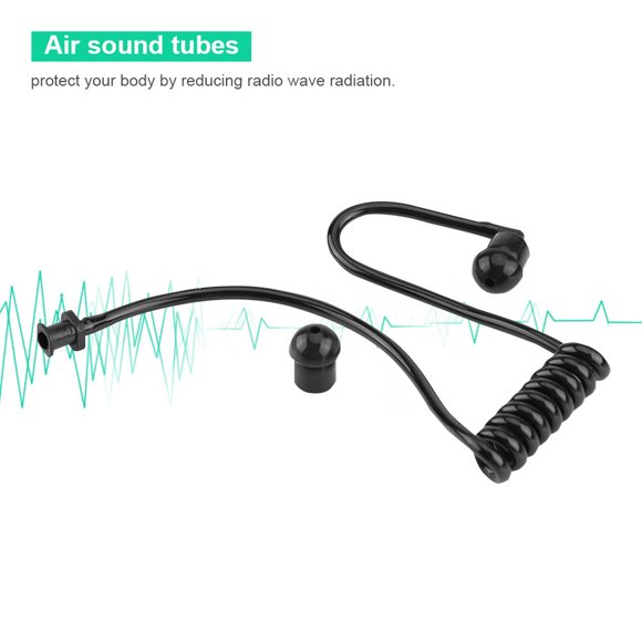Qiilu Black Replacement Coil Audio Tube For Two-Way, Twist On Replacement Acoustic Tube for Radio Headset,Pack of 5 Clear Coiled Acoustic Tube Replacement For Two Way Radio Earpiece Black