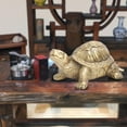 thumbnail image 3 of Tortuga Feng Shui, latón puro, hecha a mano, longevidad, tortuga Fengshui, tortuga de latón, diseño personalizado, 3 of 7