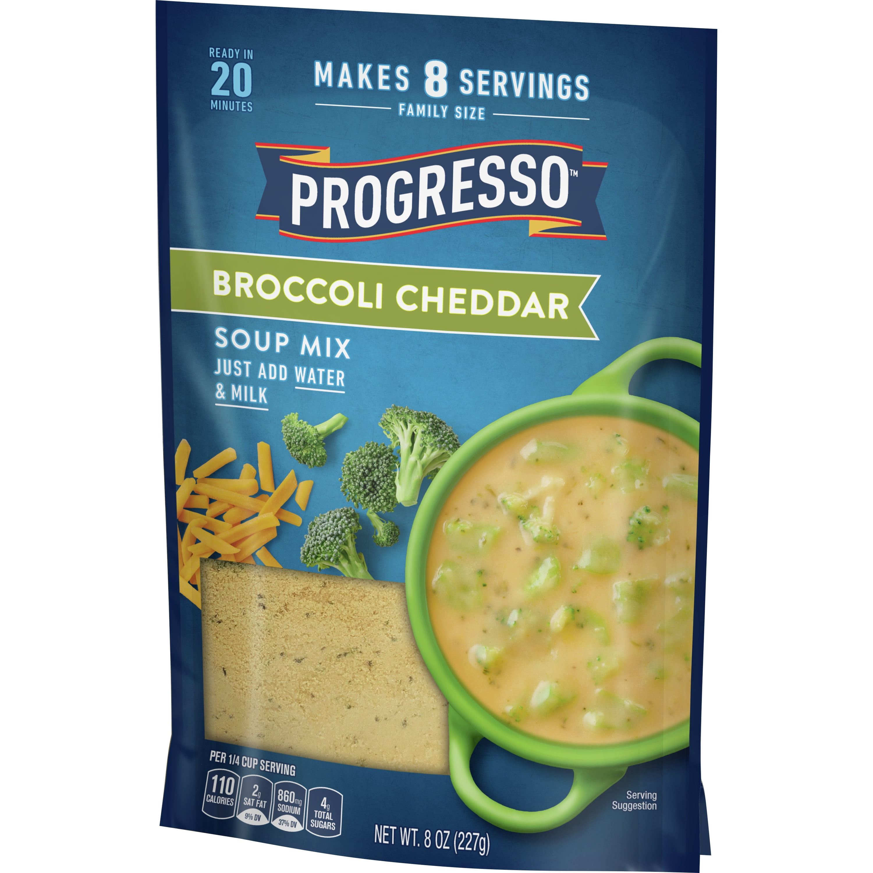 Progresso Broccoli Cheddar Soup Mix, Family Size, 8 servings, 8 oz.