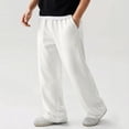 thumbnail image 3 of Jerdar Men's Textured Waist Sweatpants Drawstring Elastic Waist Wide-leg Pants, 3 of 6