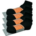thumbnail image 5 of 6 Pairs Men's Cotton Solid Black Athletic Cushioned Ankle Quarter Socks Size 9-11, 5 of 5
