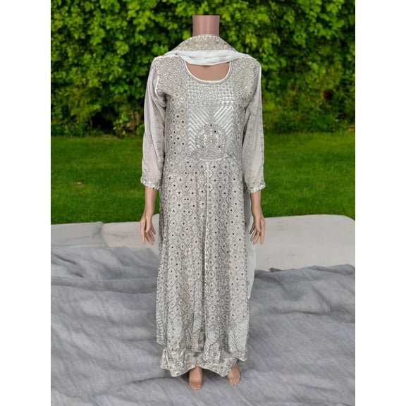 Traditional Designer Salwar Kameez Suit with 2 Layers, Cultural Wear for Women, 207