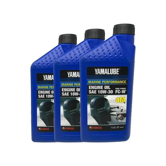 Yamaha Genuine OEM Yamalube Marine 10W30 Engine Oil LUB-10W30-FC-12 - 3 Pack