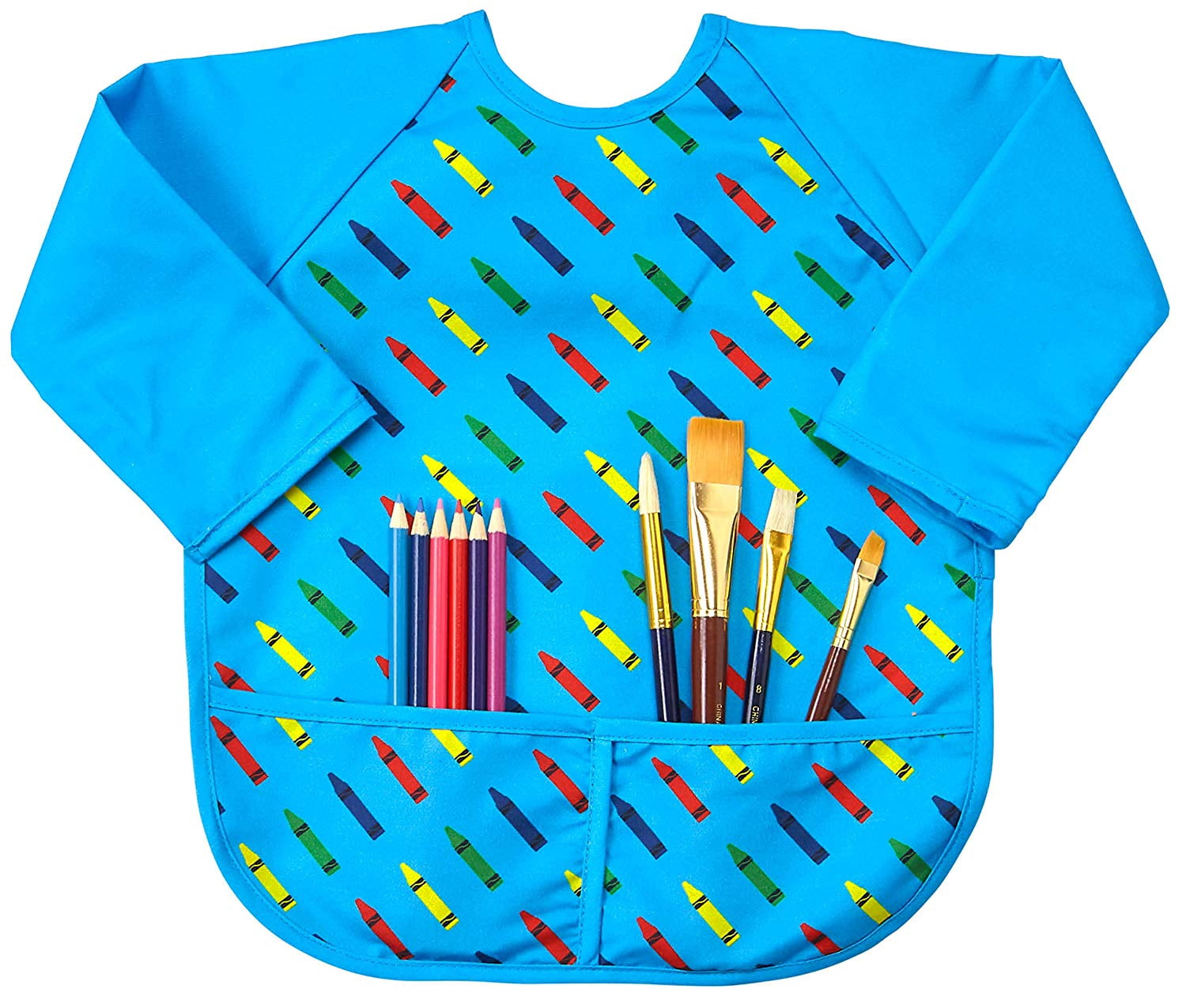820310 from 18 Months 5 Years Old Maped Color/'Peps Long Sleeve Early Age Painting Apron