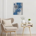 thumbnail image 3 of Teal Dandelion Canvas Wall Art Teal Grey Dandelion with Butterfly on Modern Abstract Wall Art Aesthetic Wall Decor for Living Room Bedroom Bathroom Office, Framed Ready to Hang, 3 of 7