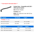 thumbnail image 2 of Coolant Hose - Compatible with 2001 - 2005 Audi A4 Quattro 2002 2003 2004, 2 of 2