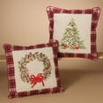 thumbnail image 3 of Gerson Companies 16-inch Cotton Holiday Throw Pillow, Assortment of 2, 3 of 4