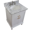 thumbnail image 5 of 25 in. Single Wooden Vanity  White with White Carrara Oval Sink, 5 of 12