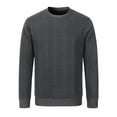 thumbnail image 2 of Crewneck Sweatshirts for Men Long Sleeve T Shirts Mens Casual Solid Color Textured Pullover Heavy Weight Relaxed Workout Sweatshirt Tops, 2 of 4