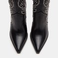 thumbnail image 5 of FSJ Women Western Pointed Closed Toe Knee High Boots Stiletto High Heel Wide Calf Pull On Long Boots Embroidery Retro Date Shoes Size 5.5 Black, 5 of 6