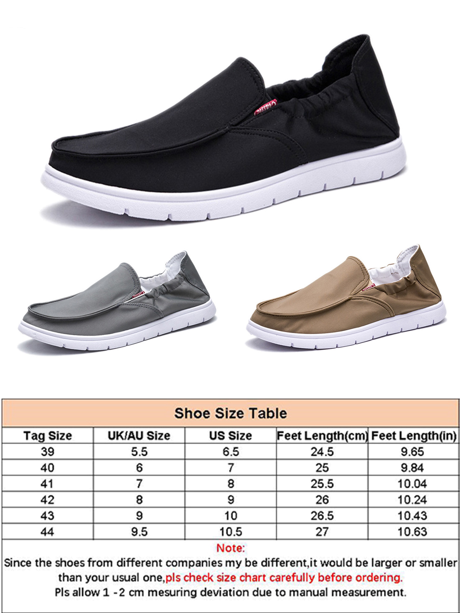 LUXUR Casual Canvas Shoes for Men Slip On Loafers Deck Shoes Comfortable Boat Shoes Outdoor Fashion - image 2 of 5