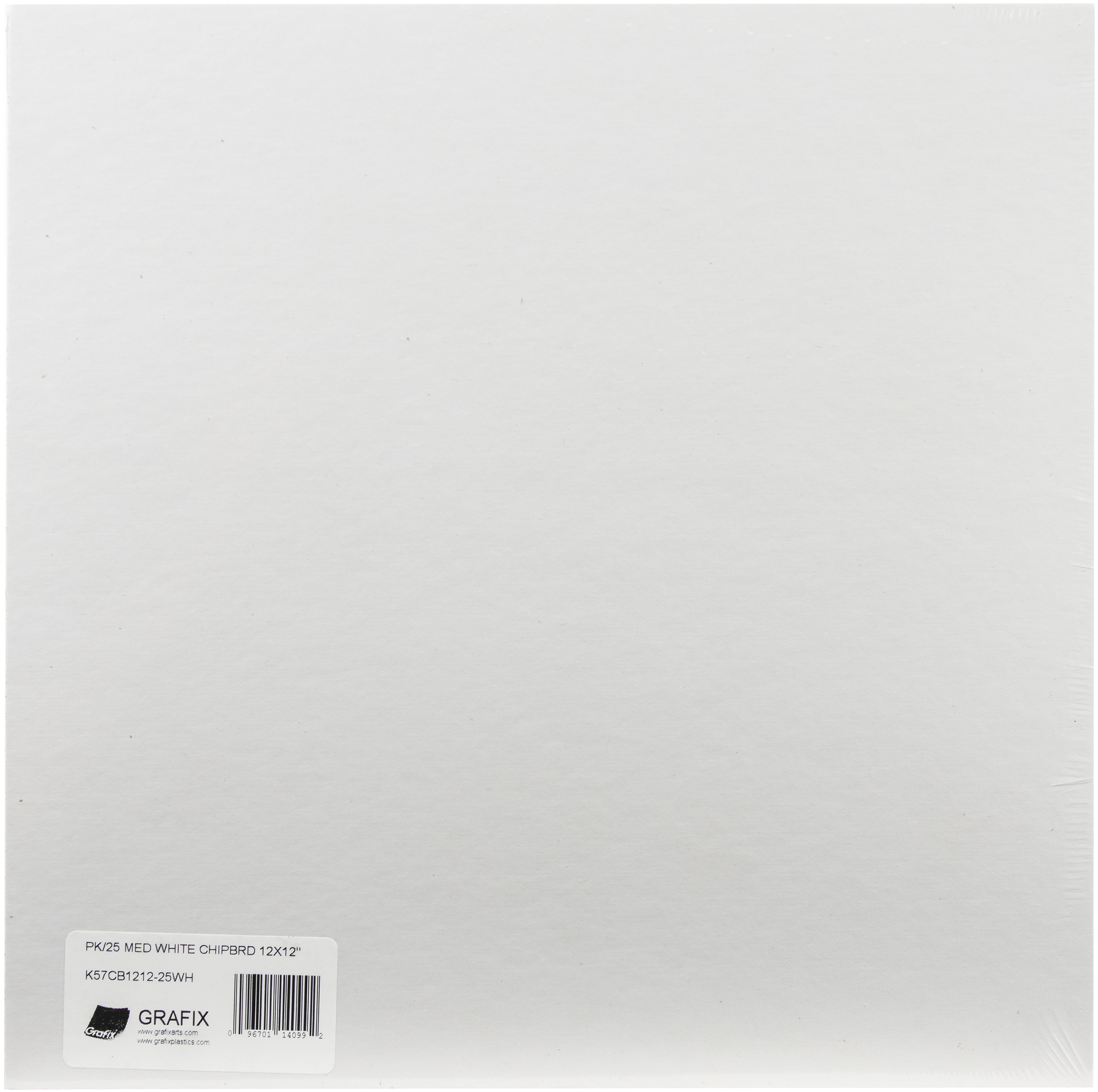 Grafix Medium Weight 12Inchby12Inch ChipboardSheets, White 25Pack