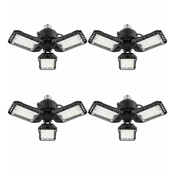 Homestead 3 Panel Adjustable Garage Light - 4 Pack - 2000LM LED – Ultra-Bright, Energy-Efficient Ceiling Lights for Garages, Workshops & Basements