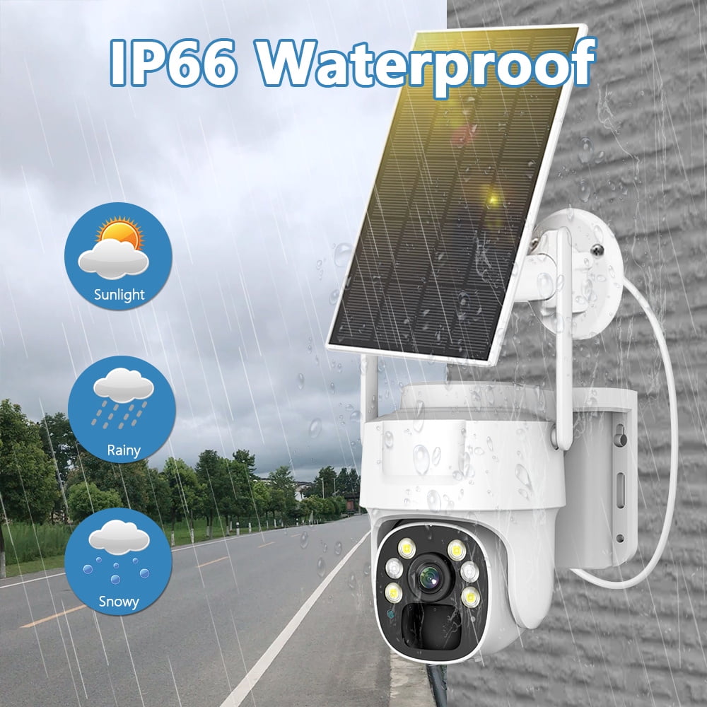 4G LTE Cellular Solar Security Cameras Wireless Outdoor,2K HD Night Vision,PIR Detection, Auto Tracking & Spotlight Alarm, 2-Way Audio,PTZ 360° No WiFi Security Camera