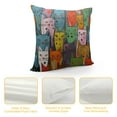 thumbnail image 4 of COMIO  Throw Pillow Cover Lovely Multicolor Cartoon Cats Decorative Throw Pillow Case Square Home Couch Bed Pillowcase, 4 of 5