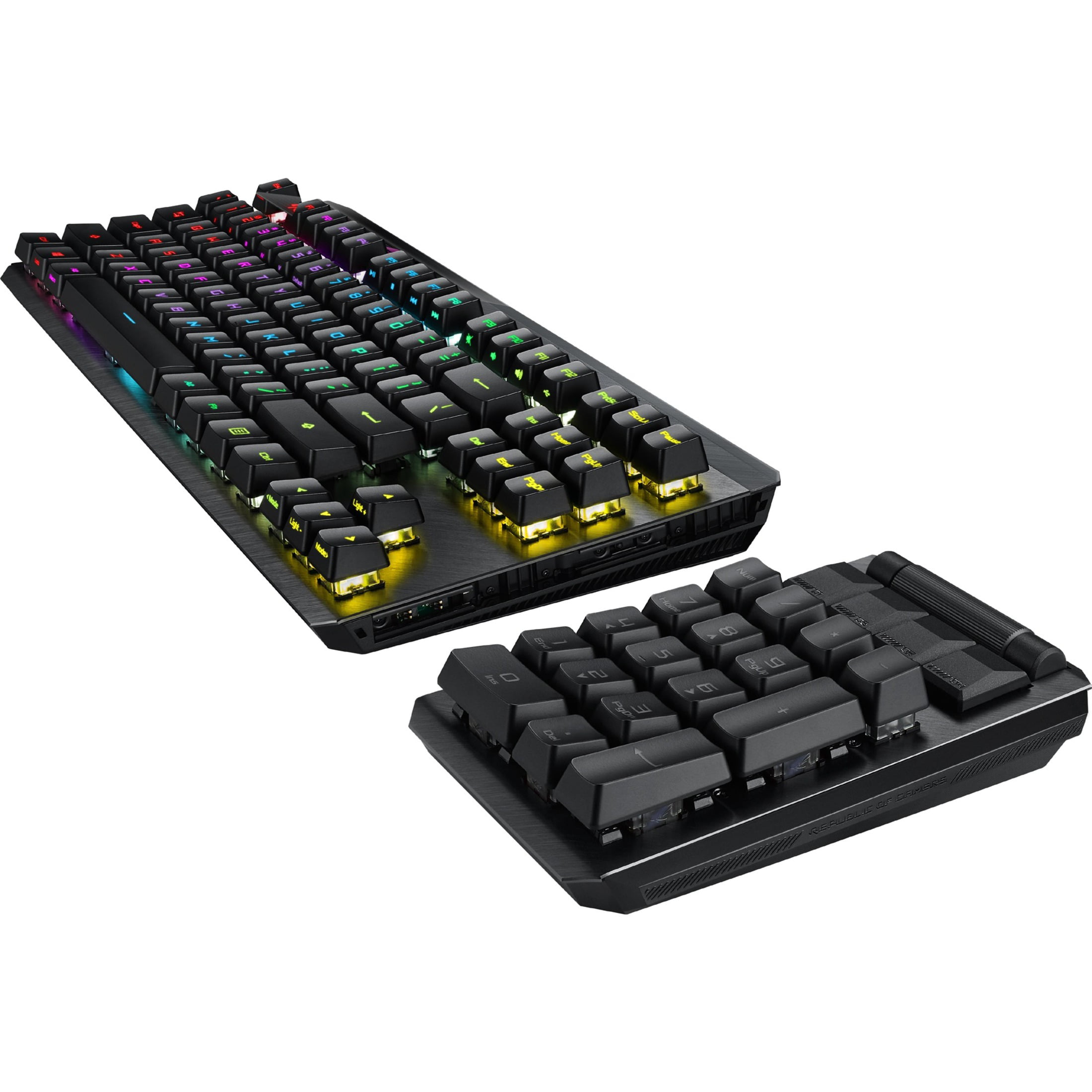 ASUS ROG Claymore II Wireless Modular Gaming Mechanical Keyboard (ROG RX  Switches, Detachable numpad & Wrist Rest for TKL 80%/100%, Aura Sync, Media 