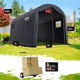 thumbnail image 6 of KING BIRD 10' x 15' Round Style Garage Shelter Anti-Snow Heavy Duty Storage Shelter Carport Portable Canopy Storage Shelter Shed, 6 of 8