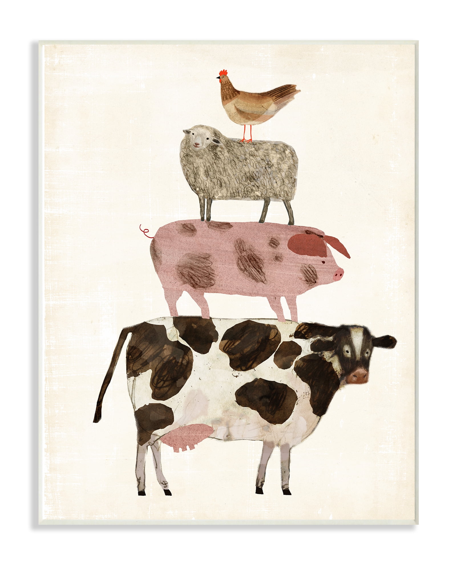 Prim CoUnTrY COW With Hen Chicken Farm Home Decor 