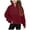 Red, variant on Linfrsh Girls Half Zipper Cropped Hoodies Oversized Long Sleeve Sweatshirt Quarter Zip Up Pullover Tops for Teen Girls(Sky Blue,11-12 Years)