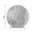 thumbnail image 4 of BalsaCircle 7.5 ft Silver Sparkly Big Payette Sequin Round Backdrop Stand Cover Wedding Party Events Home Decorations, 4 of 8