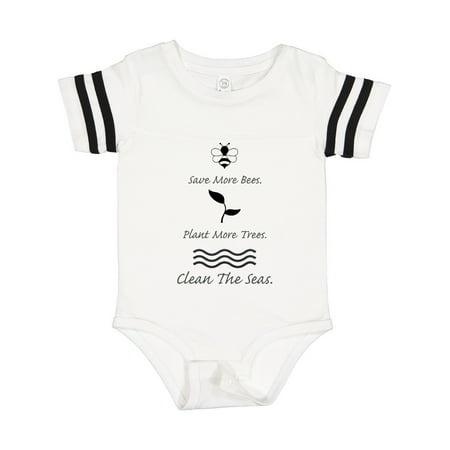 

Inktastic Save More Bees Plant More Trees Clean the Seas Gift Baby Boy or Baby Girl Bodysuit