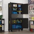 thumbnail image 6 of Ero Tall Metal Garage Storage Cabinet with Doors and Shelves, Rollowing Garage Cabinet with Wheels and Drawers, 6 of 9