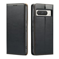 Feishell for Google Pixel 8a Wallet Case for Women Men,Premium PU Leather Magnetic Closure Folio Flip Kickstand Credit Card Slots Shockproof Classic Purse Phone Case,Black
