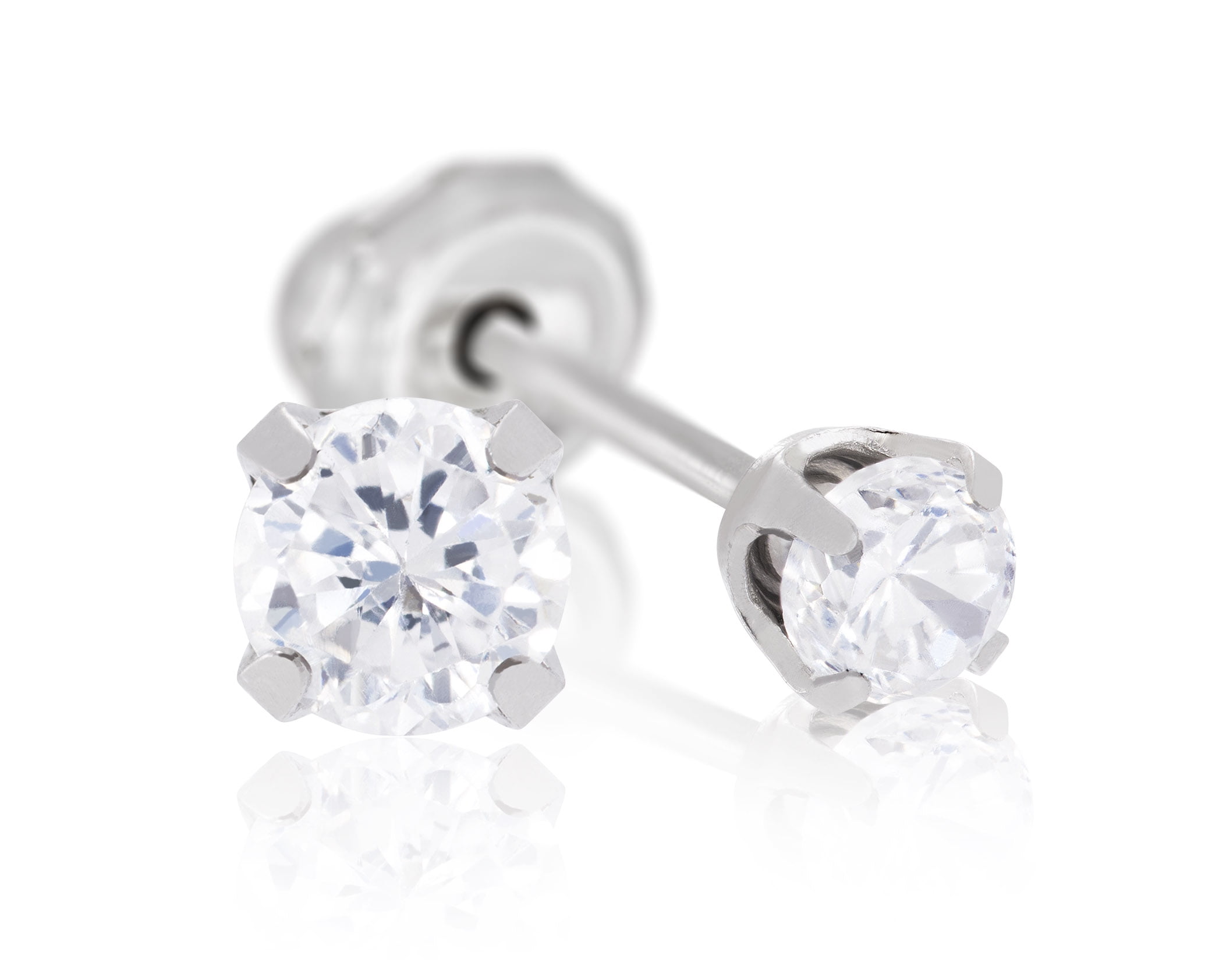 Stainless Steel 3MM CZ Retail Home Ear Piercing Kit 2 oz Ear Care Solution All Genders Age 18 and Up