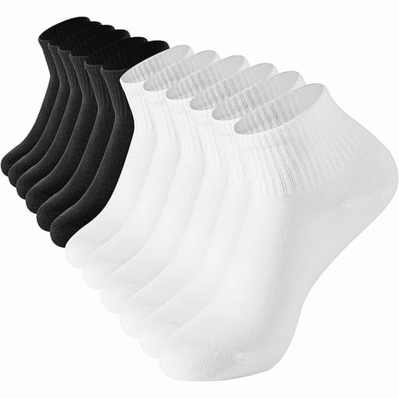 Eryueer 6 Pairs White Ankle Socks Womens Socks Cotton Soft Breathable Athletic Socks