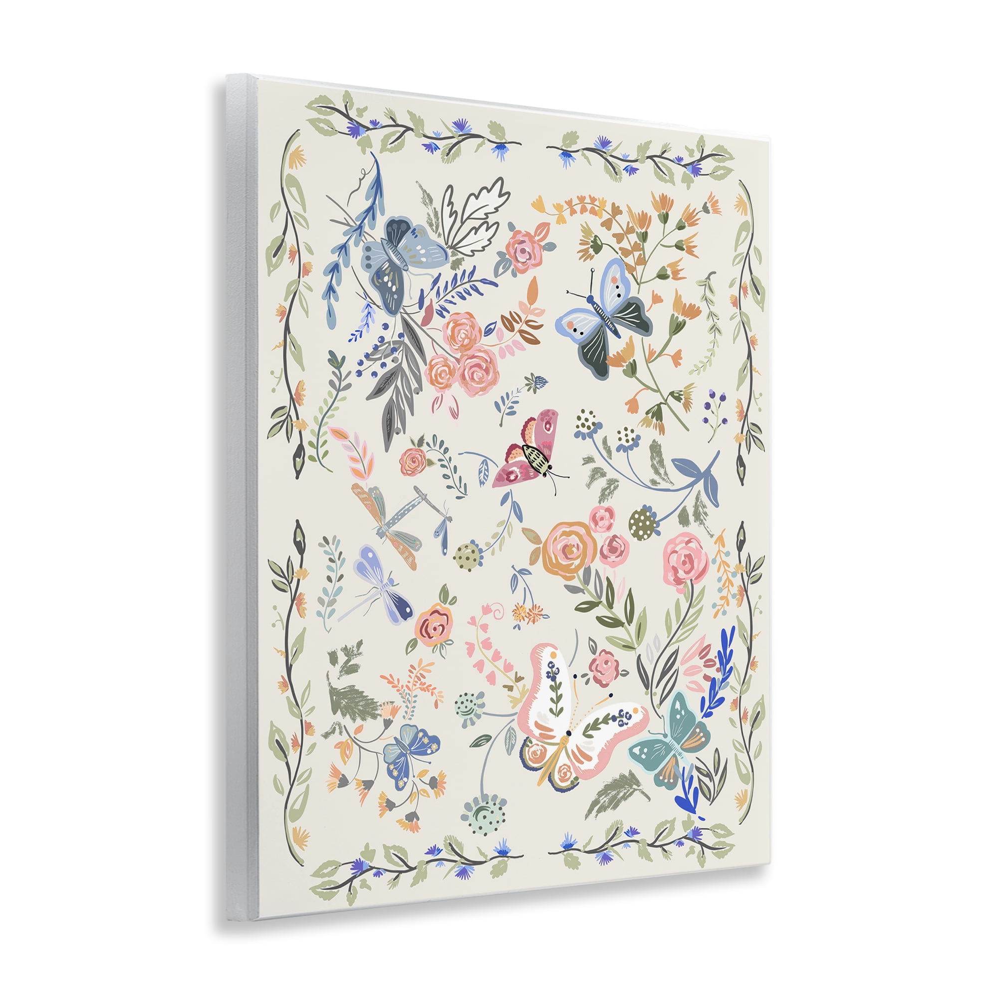 Stupell Industries Flowers & Garden Friends Animals Painting Unframed Art Print Wall Art, 11 x 14