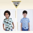thumbnail image 4 of Monster Jam Little Boys' Short Sleeve Button Down Shirt Megalodon Sky Blue, 4 of 5