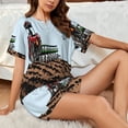 thumbnail image 4 of Rateoe Tractor plowing a field Pattern Women's Short-Sleeved Pajama Set - 2 Piece Soft and Lightweight Sleepwear Set-X-Large, 4 of 6