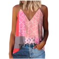 thumbnail image 1 of Gibobby Camiseta de tirantes con estampado de camisola para mujer, camiseta, blusa, camiseta sin mangas, cuello en V, tirantes finos(Rosa,XG), 1 of 4