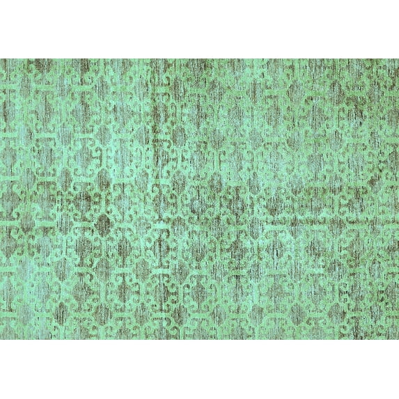 Ahgly Company Indoor Rectangle Abstract Light Blue Modern Area Rugs, 2' x 5'