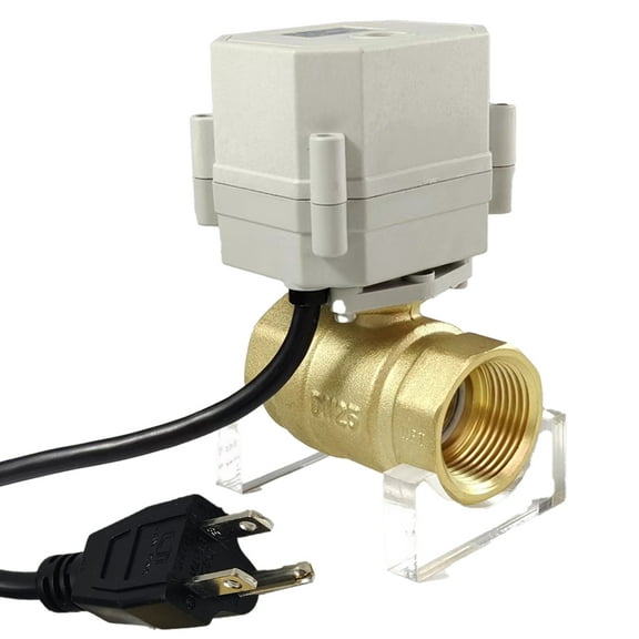 3/4" Normally Closed 110VAC-230VAC Motorized Ball Valve, Brass Electric Ball Valve ,With U.S. Plug