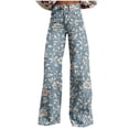 thumbnail image 2 of DPTALR Women's Fashion Printed Casual Pants with Zipper Button Pockets,Gray,Size M,Women's Plus ,Young Adult Tops, 2 of 6