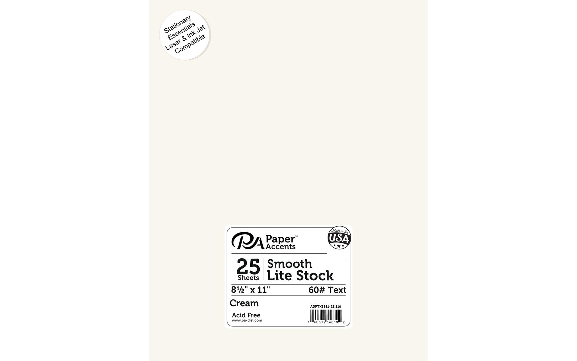 Lite Stock 8.5x11 60lb Text 25pc Cream