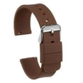 thumbnail image 1 of Correa de reloj de silicona Uxcell con liberación rápida, correa de goma suave marrón/plata de 22mm, 1 of 7