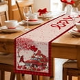 thumbnail image 5 of Red Valentine's Day Table Runner 48 Inches Long Farmhouse Dress Scarves, Vintage Love Heart Roses Truck Gnomes Dining Tablerunner for Coffee Table/Kitchen Island/Party Décor, 13" x 48", 5 of 8