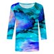 thumbnail image 4 of Camisas Para Mujer Moda Tops Camiseta Estampada Media Longitud 3/4 Mangas Blusa Cuello Redondo Casual Odeerbi  ODB123706, 4 of 5