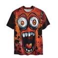 thumbnail image 2 of Tops para hombre, blusas y camisas de cuello redondo y manga corta para hombre, blusas casuales deportivas con estampado divertido de Halloween para hombre, camisas vintage de cuello redondo, blusas,, 2 of 9