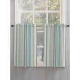 thumbnail image 5 of Light Blue Striped Bathroom Window Curtain, Farmhouse Thin Line Modern Abstract Art Light Filtering Coffee Kitchen Curtains, Bedroom Living Room Curtains 2 Panel 84"x45", 5 of 6