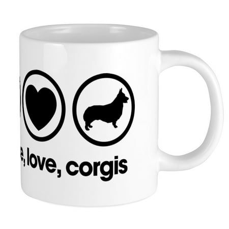 

CafePress - Peace Love Corgis - 20 oz Ceramic Mega Mug