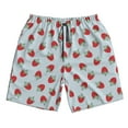 thumbnail image 5 of Wukai Hand Drawn Strawberry Print Beach Trunks with Compression Liner Swimsuit Quick Dry Beach Sports Shorts with Pocket-X-Large, 5 of 8
