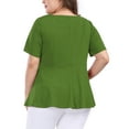 thumbnail image 4 of Agnes Orinda Women's Plus Size Summer Casual Solid Short Sleeve Peplum Top, 4 of 8