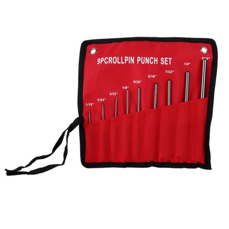 0.125' Roll Pin Punch 9-piece Set-up Punch Round Punch Pieces Roll Pin Punch Set Gun Bolt Catch Roll Pin Punch Tool Kit for Automotive Jewelers Gunsmith Watch Makers Repairs and Crafts ()