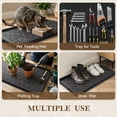 thumbnail image 5 of SIXHOME Heavy Duty Rubber Boot Tray Waterproof Non Slip Shoe Mat with Lip Durable Entryway Shoe Organizer Tray for Front Door Indoor Outdoor Muddy Shoes Storage 17“x27" Geometric Black, 5 of 8
