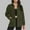 Army Green, variant on Button Up Jackets for Women Women's Warm Fleece Solid Color Long Sleeved Sweatshirts with Double Pocket Casual Stand-Up Collar Sweat Coats